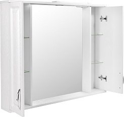 Stella Polare Зеркальный шкаф Кармела 90/С люкс белое серебро – фотография-7